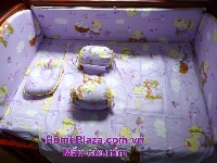 Chăn ga gối quây cũi trẻ em Hàn Quốc - Cừu Tím